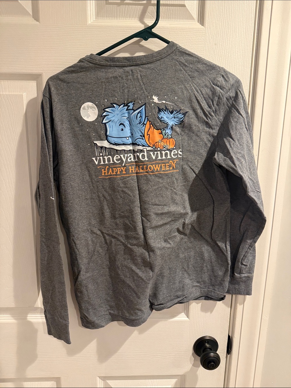 Vineyard Vines Gray Long-Sleeve Halloween Monster Tee